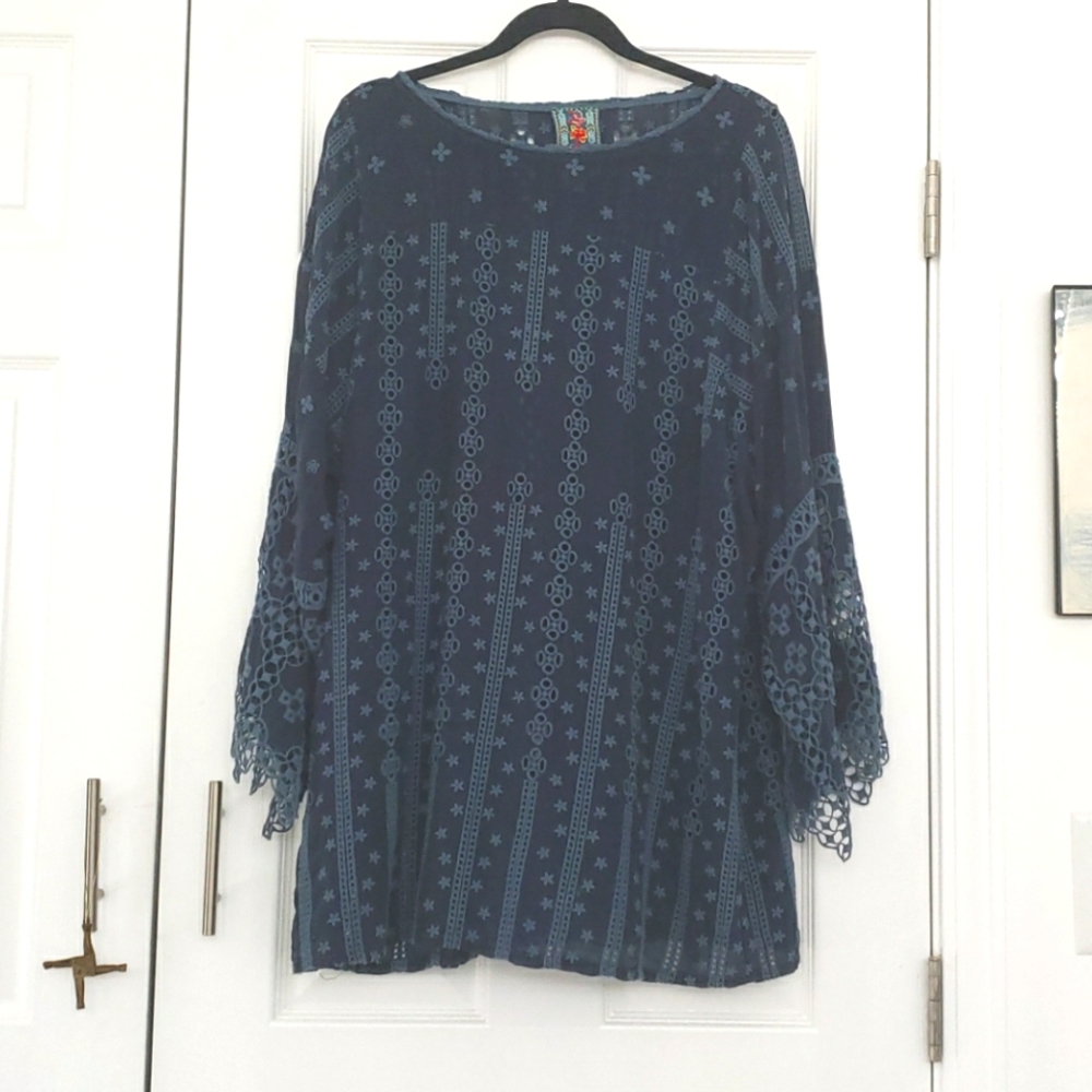 Johnny Was Blue Tunic Dress M